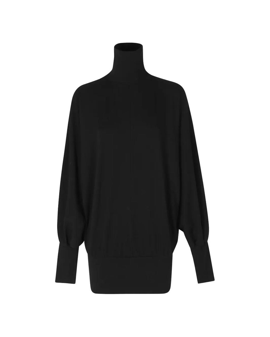DARKPARK Black High-Neck Batwing-Sleeve Top