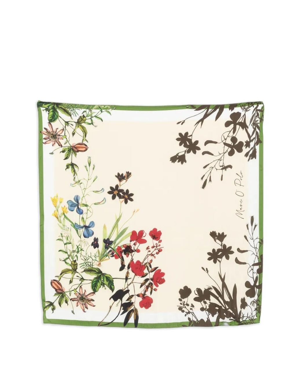 Marc O' Polo White Floral-Print Scarf