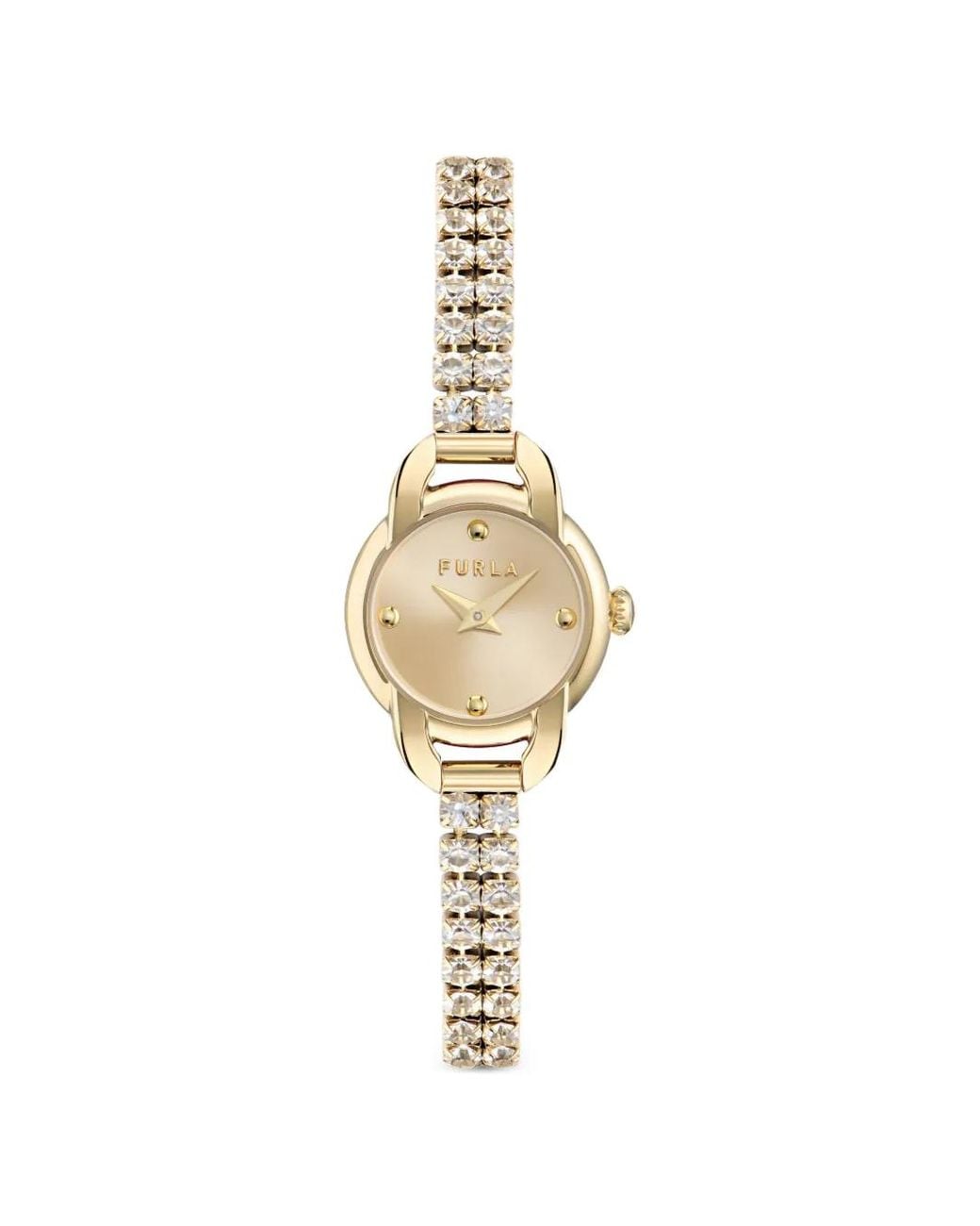 Furla Metallic Mini Shape Crystal 16Mm Watch