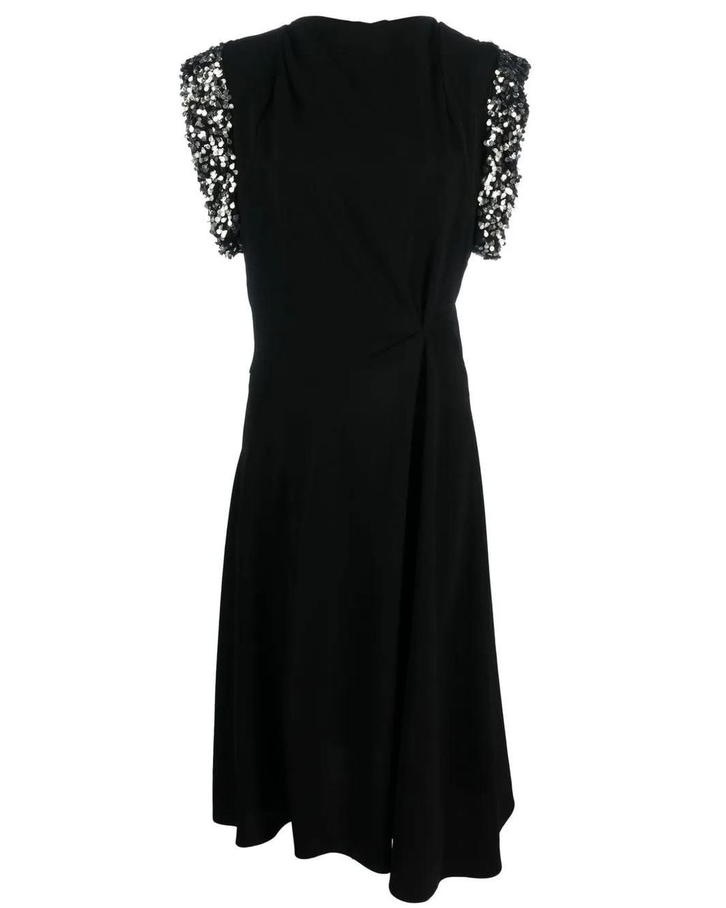 Isabel Marant Black Leronia Sequin-Embellished Midi Dress