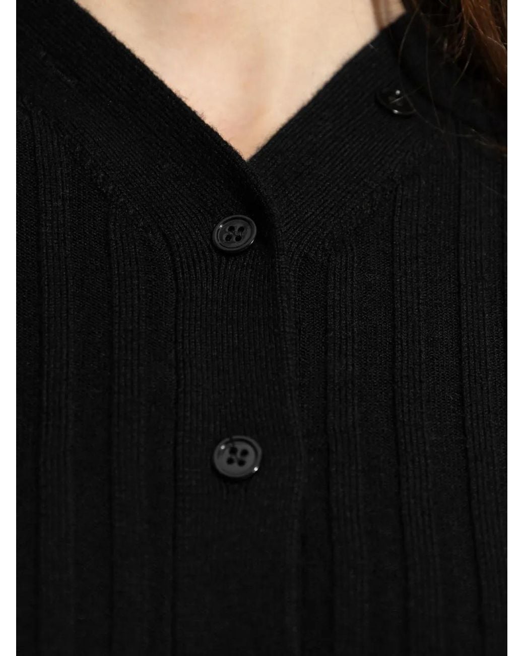 IRO Black Button Ribbed Sweater