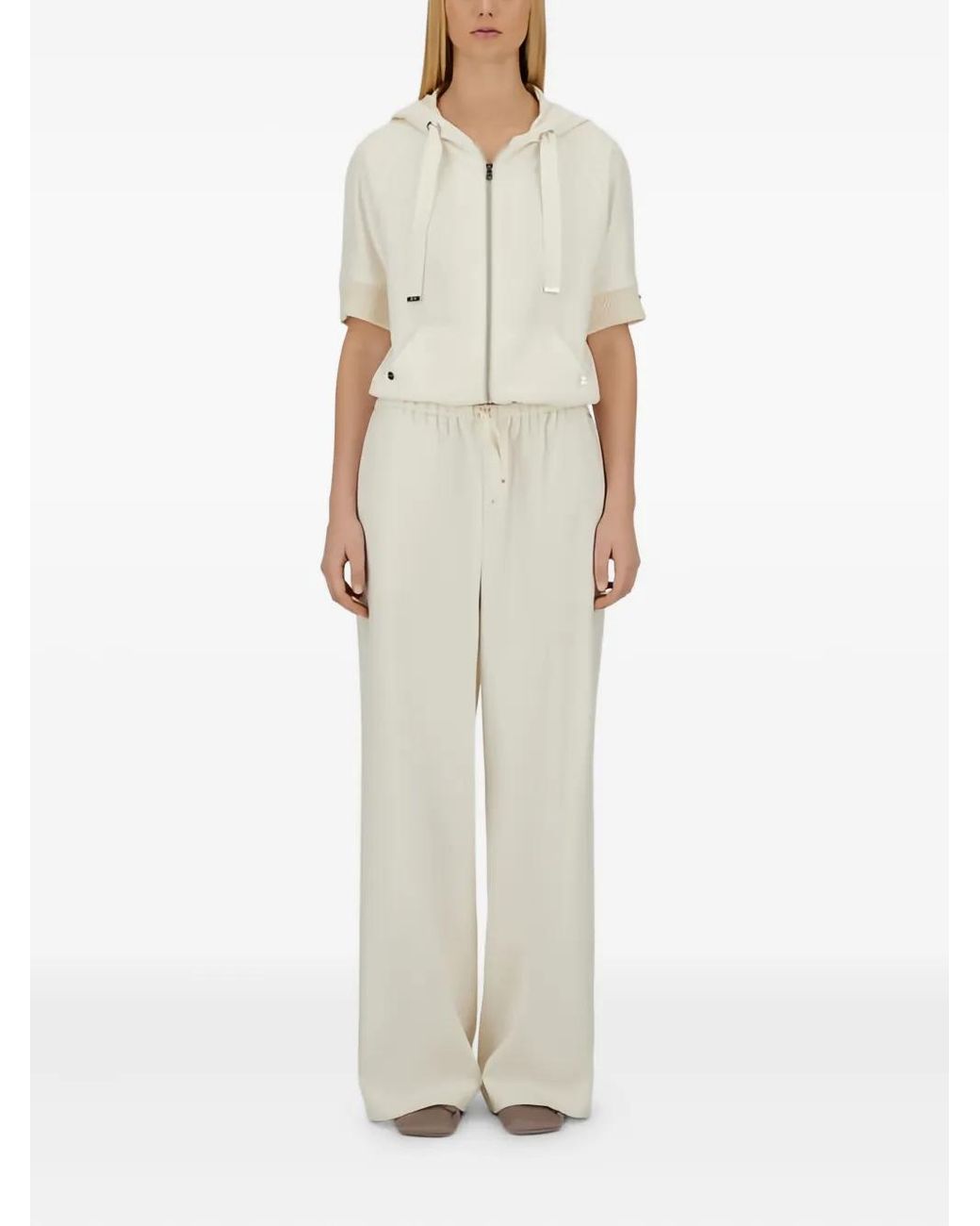Herno White Drawstring Trousers