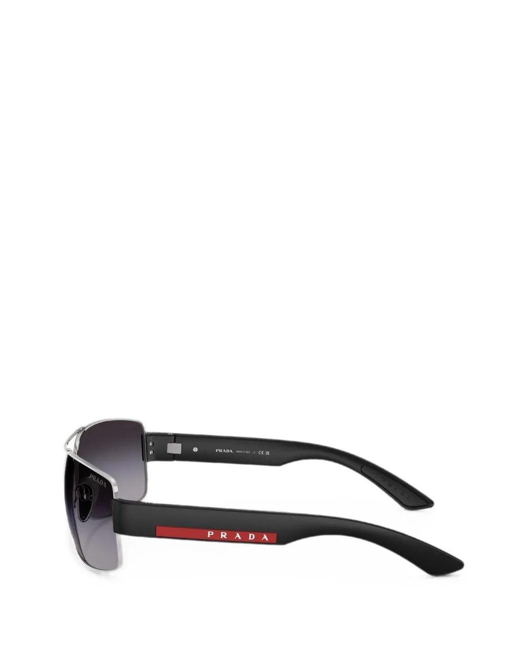 Prada White Gradient-Lens Rectangle-Frame Sunglasses