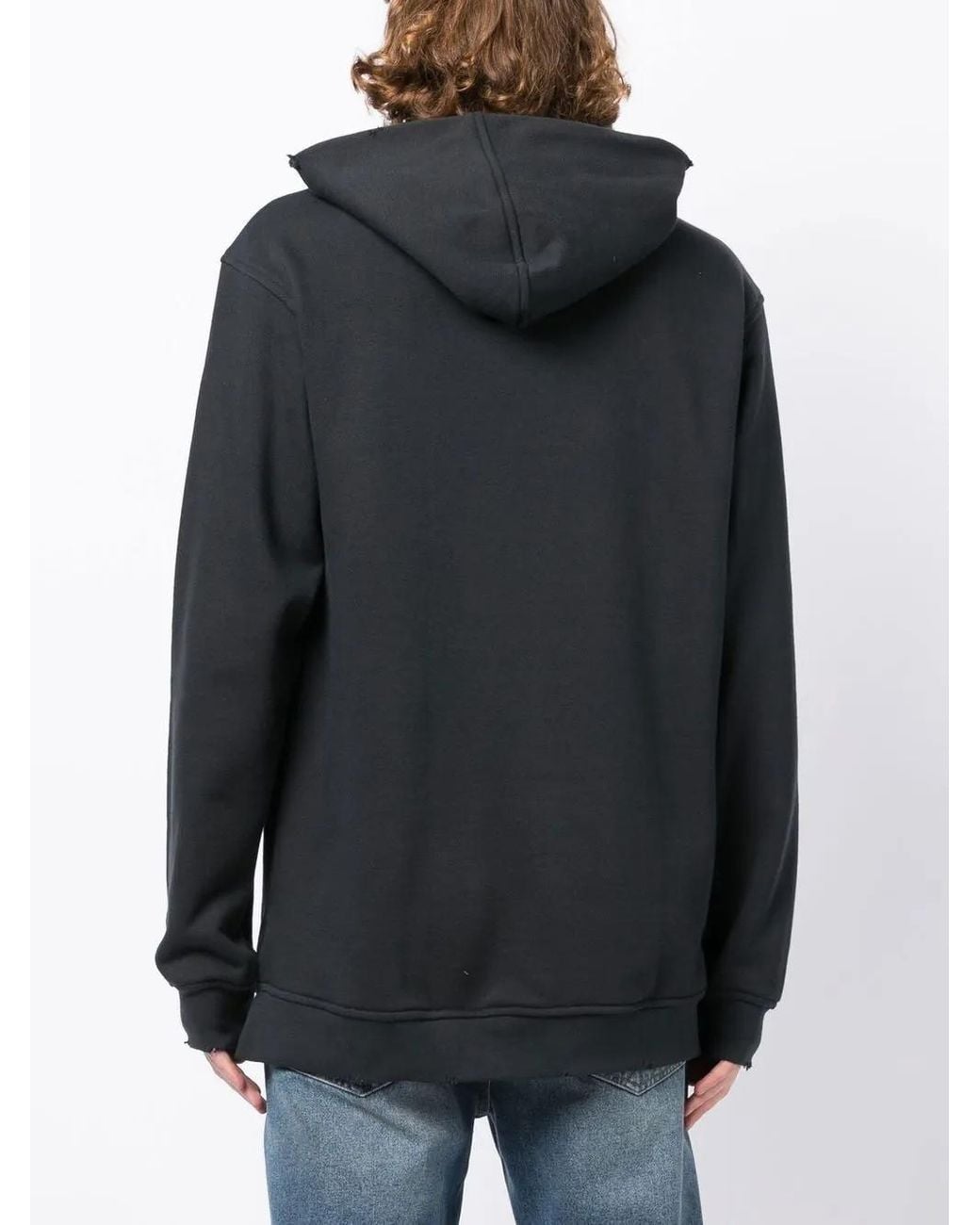 Alchemist Black Patchwork Cotton Hoodie for men
