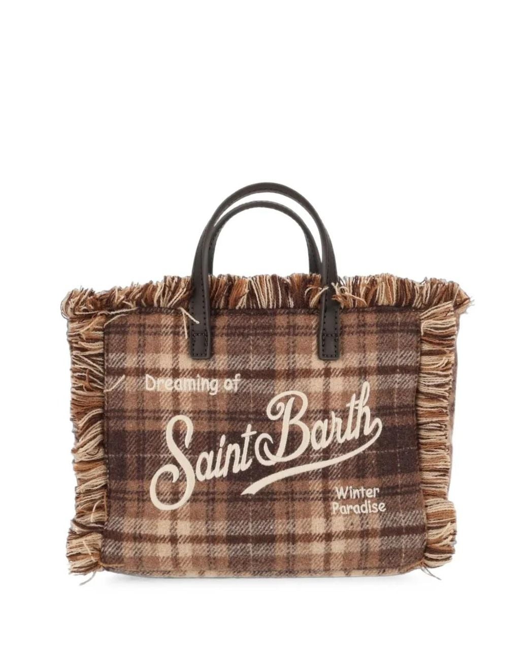 Mc2 Saint Barth Brown Vanity Mini Tartan Tote Bag