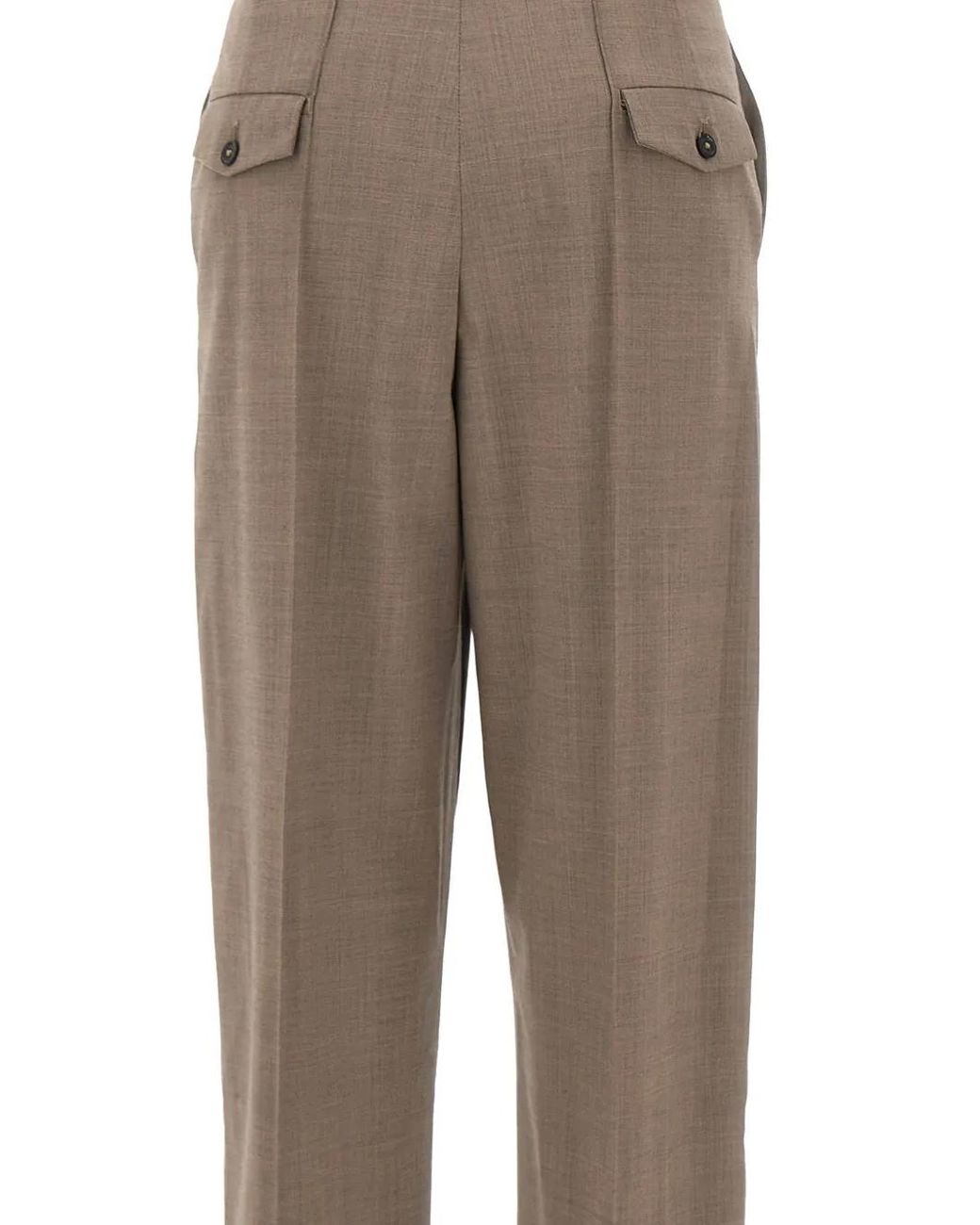 Fabiana Filippi Natural Stitched-Crease Straight-Leg Trousers