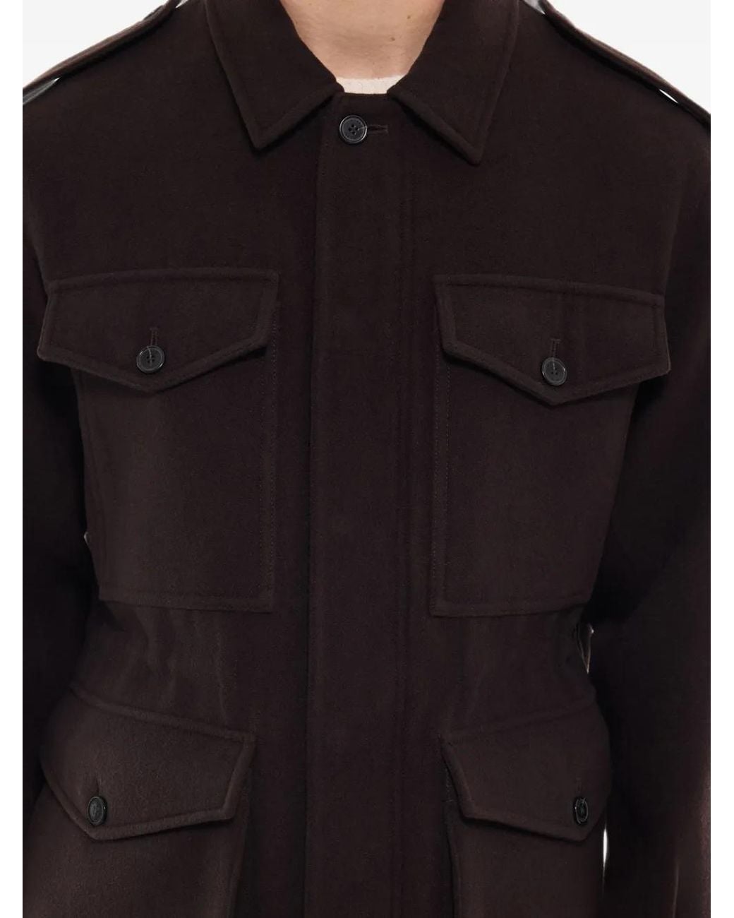 Fursac Black Four-Pocket Epaulette Jacket for men