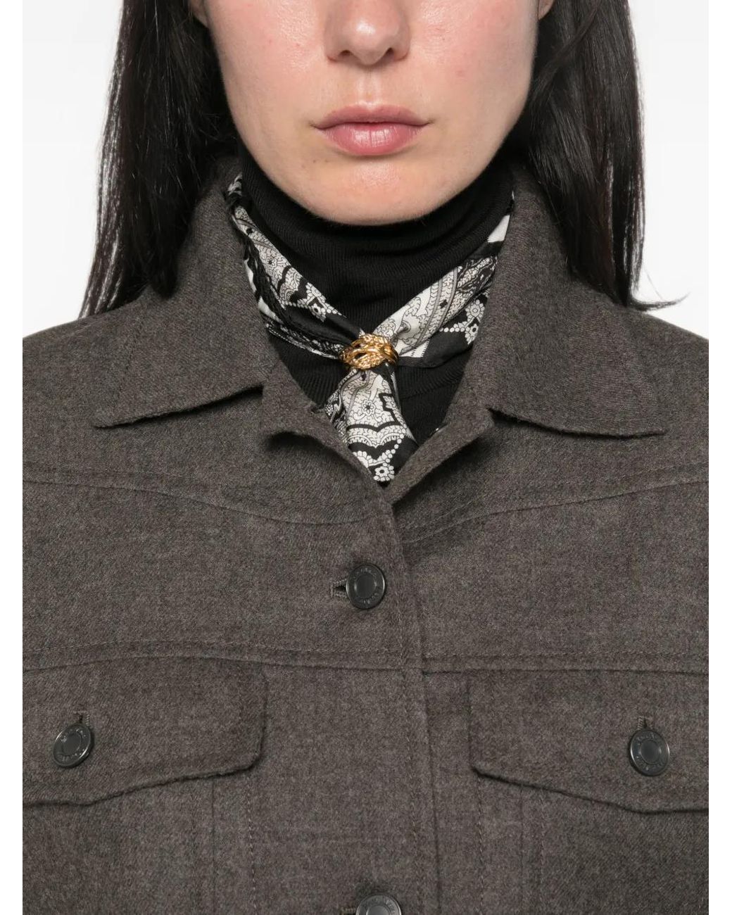 Max Mara Gray Rapace Virgin Wool Jacket
