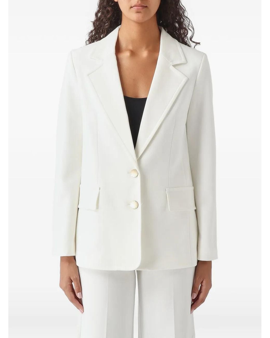 Nenette White Britti Notched-Lapel Single-Breasted Jacket