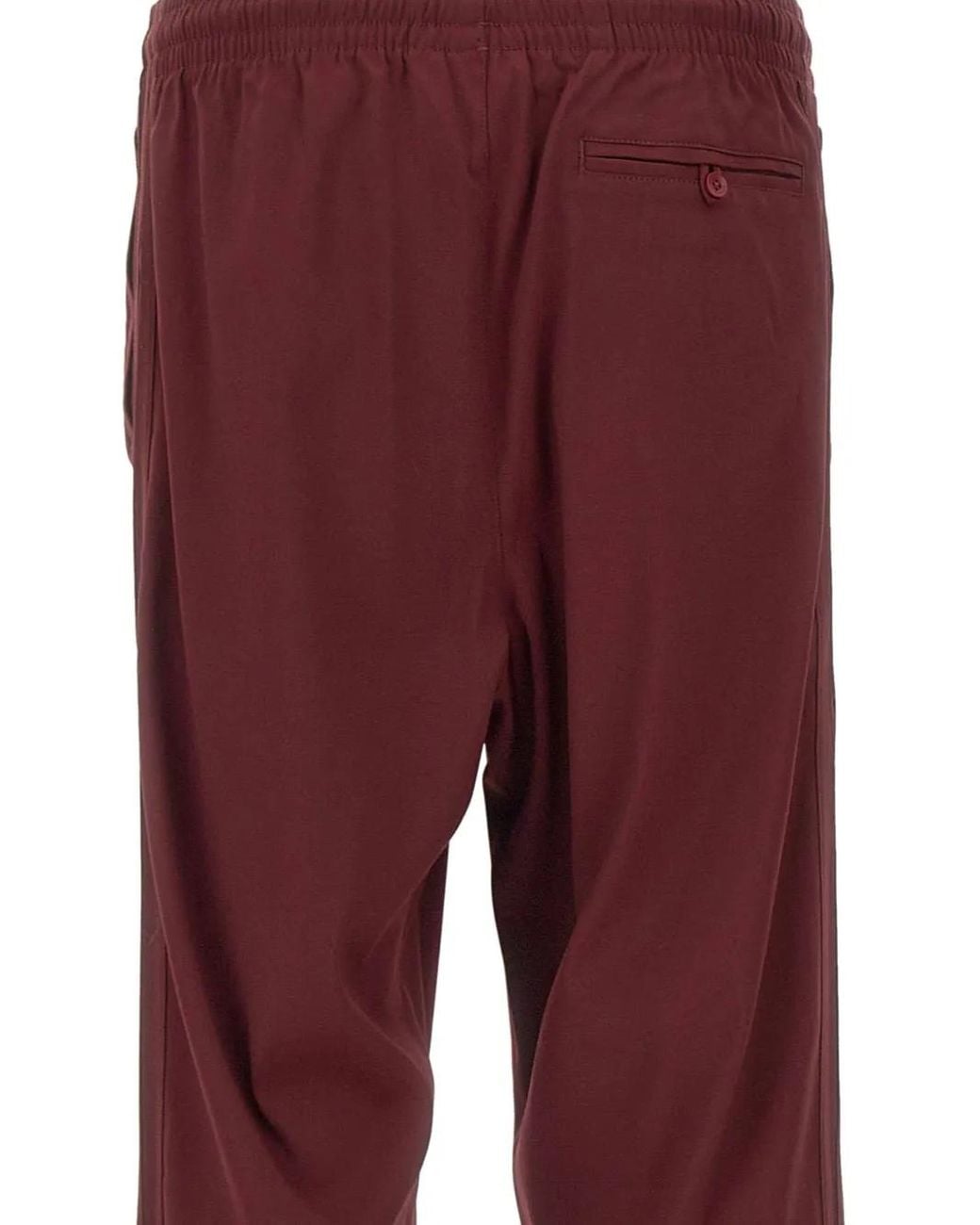 Adidas Red Side-Stripe Elasticated-Waistband Trousers for men