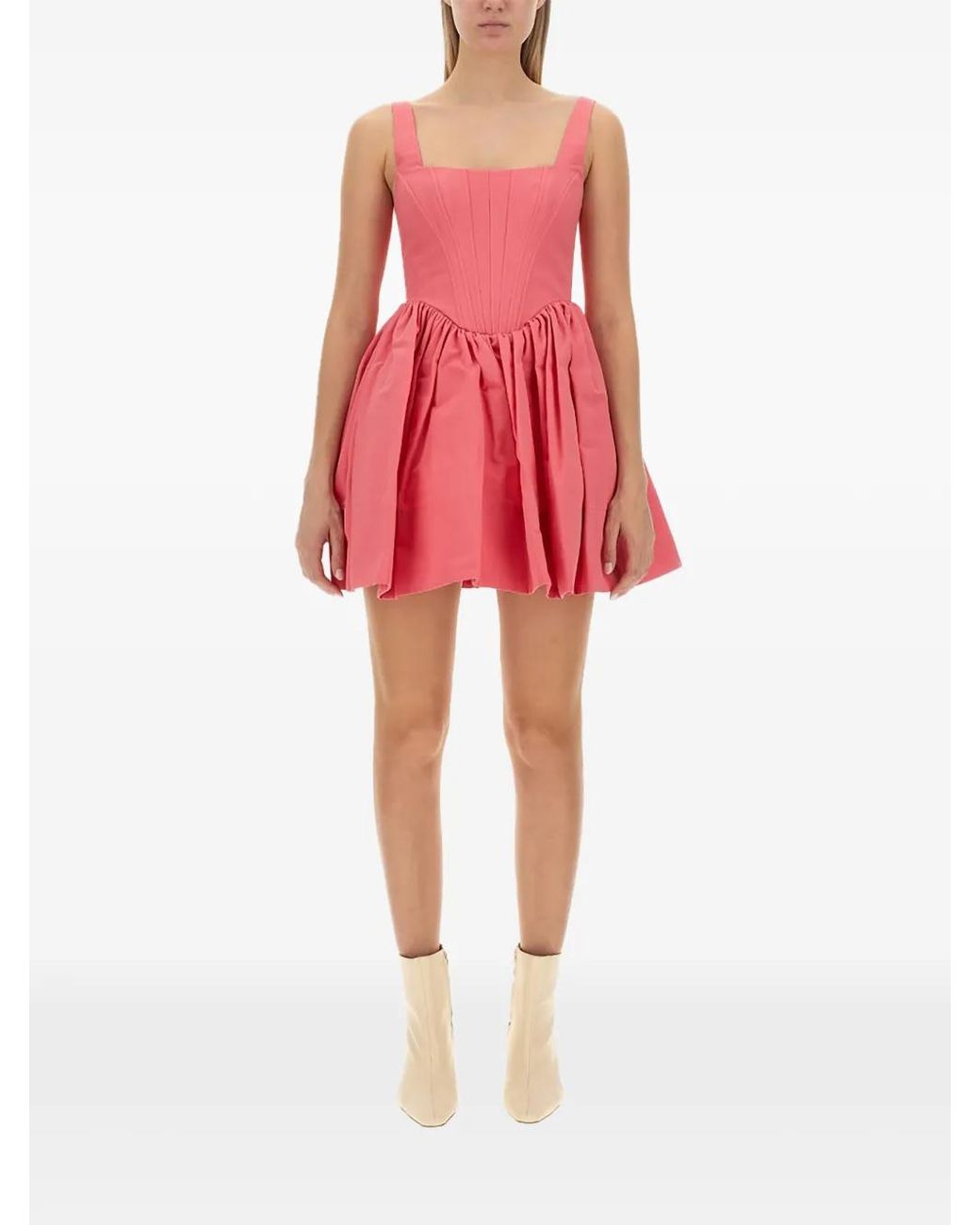 Staud Red Corset-Style Mini Dress