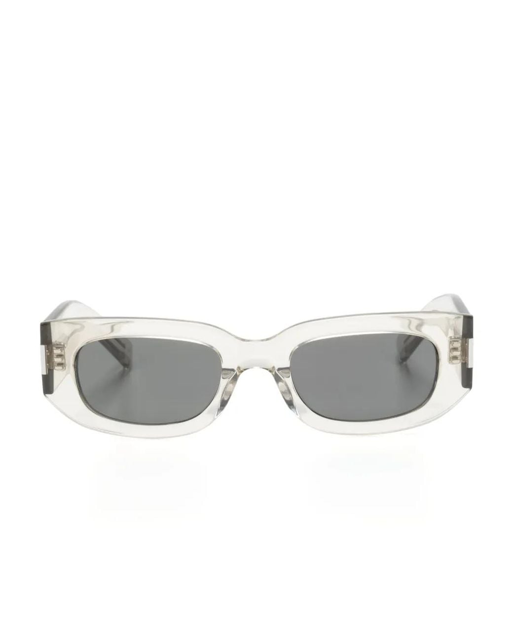 Saint Laurent Gray 660 Rectangle-Frame Sunglasses