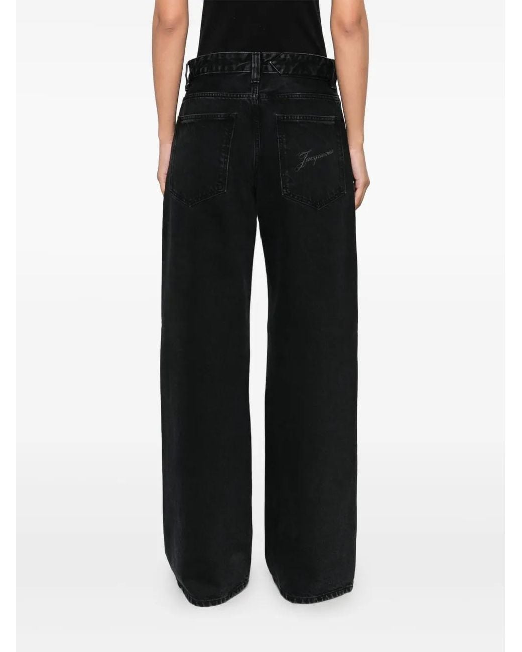 Jacquemus Black High-Waisted Wide-Leg Jeans