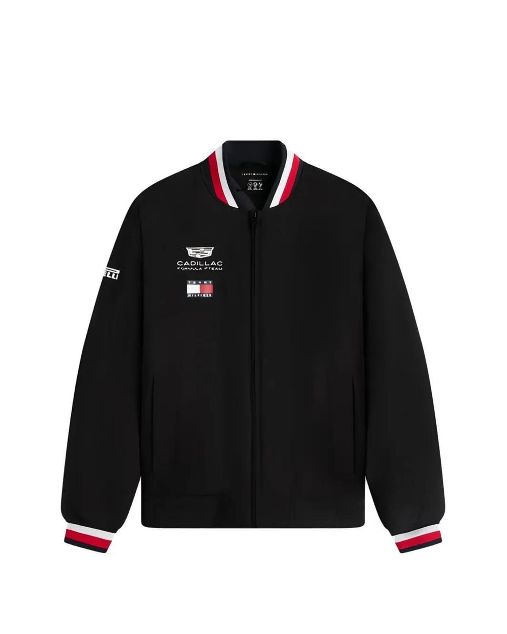 Tommy Hilfiger Black X Cadillac Formula 1 Logo-Embroidered Bomber Jacket for men