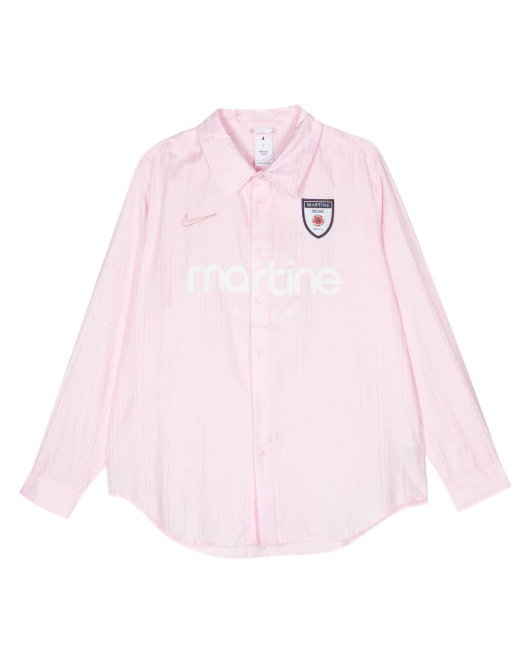 Martine Rose X Nike Logo-appliqué Cotton Shirt in Pink | Lyst UK