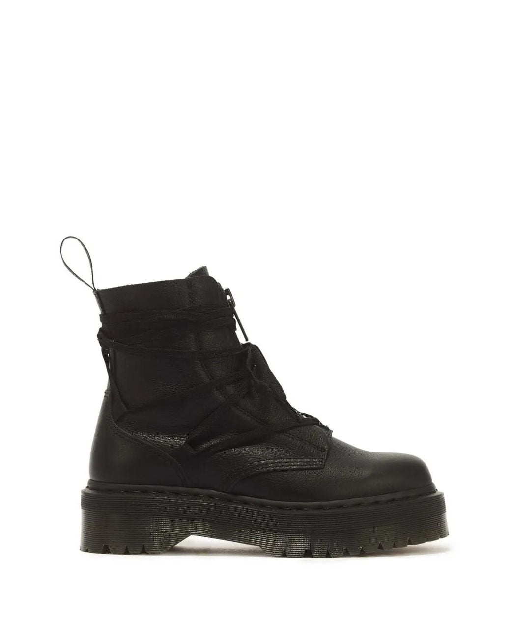 Dr. Martens Black Jarrick Ii Lace-Up Zipped Calf Leather Boots