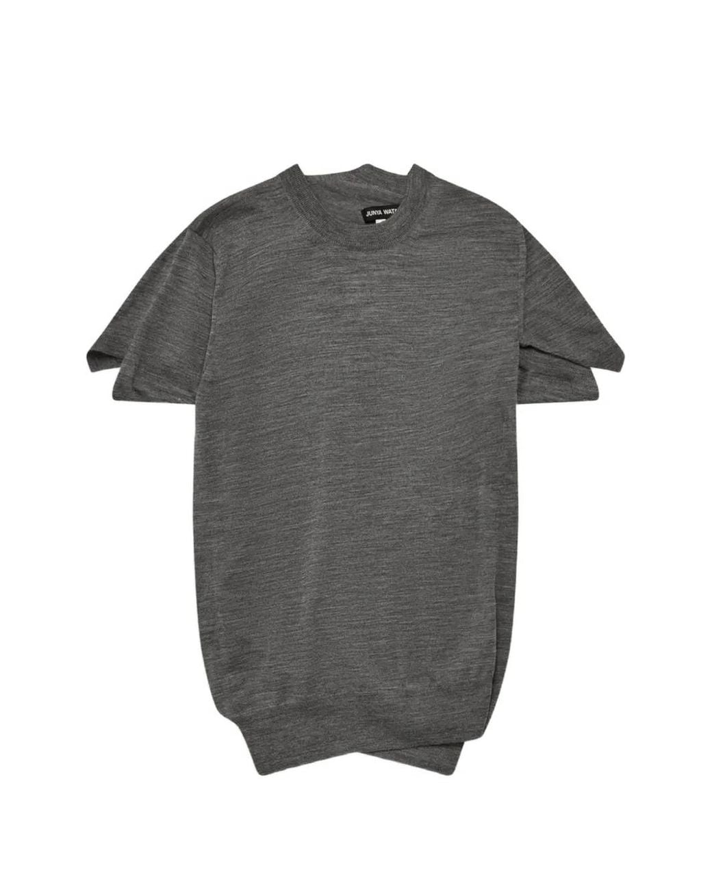 Junya Watanabe Gray Raglan Short-Sleeve Knitwear