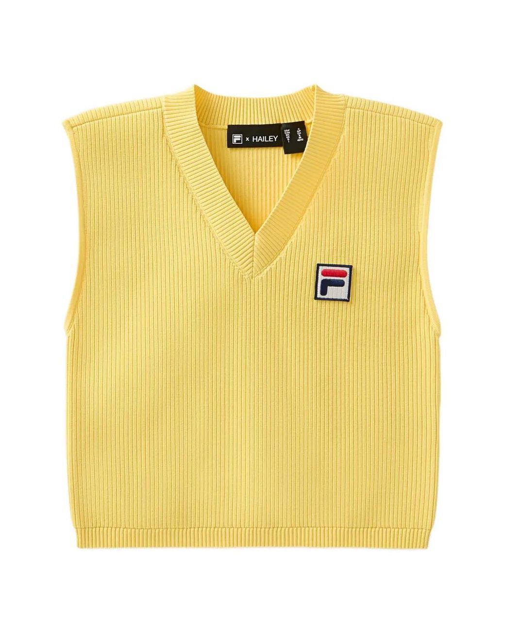 Fila Yellow X Hailey Baby Cable-Knit F-Box Tank Top