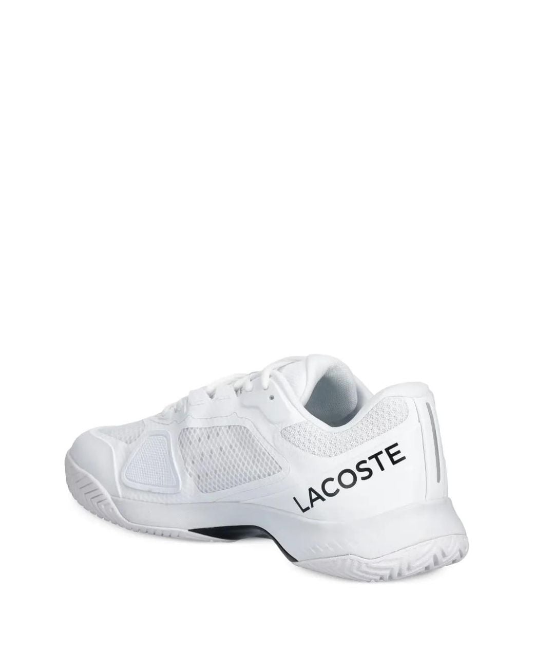 Lacoste White Tech Point Logo-Patch Mesh-Panel Sneakers for men