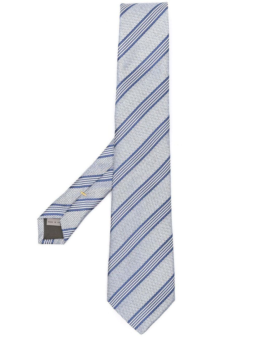 Cravate à rayures diagonales Canali pour homme en coloris Bleu | Lyst