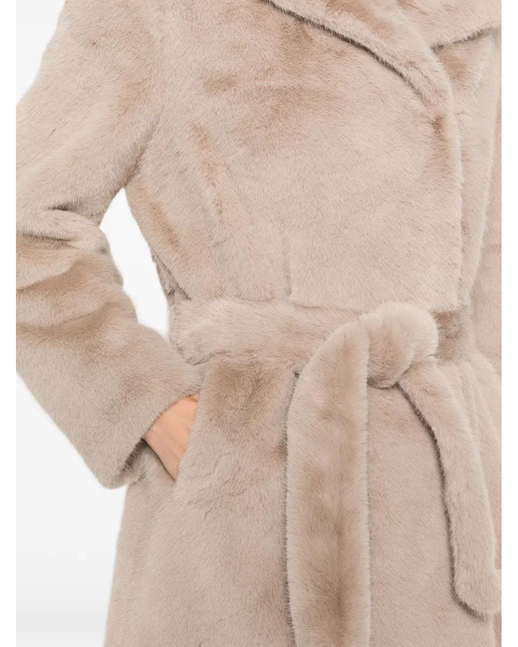 DUNO Natural Mantel Mit Shearling-Effekt