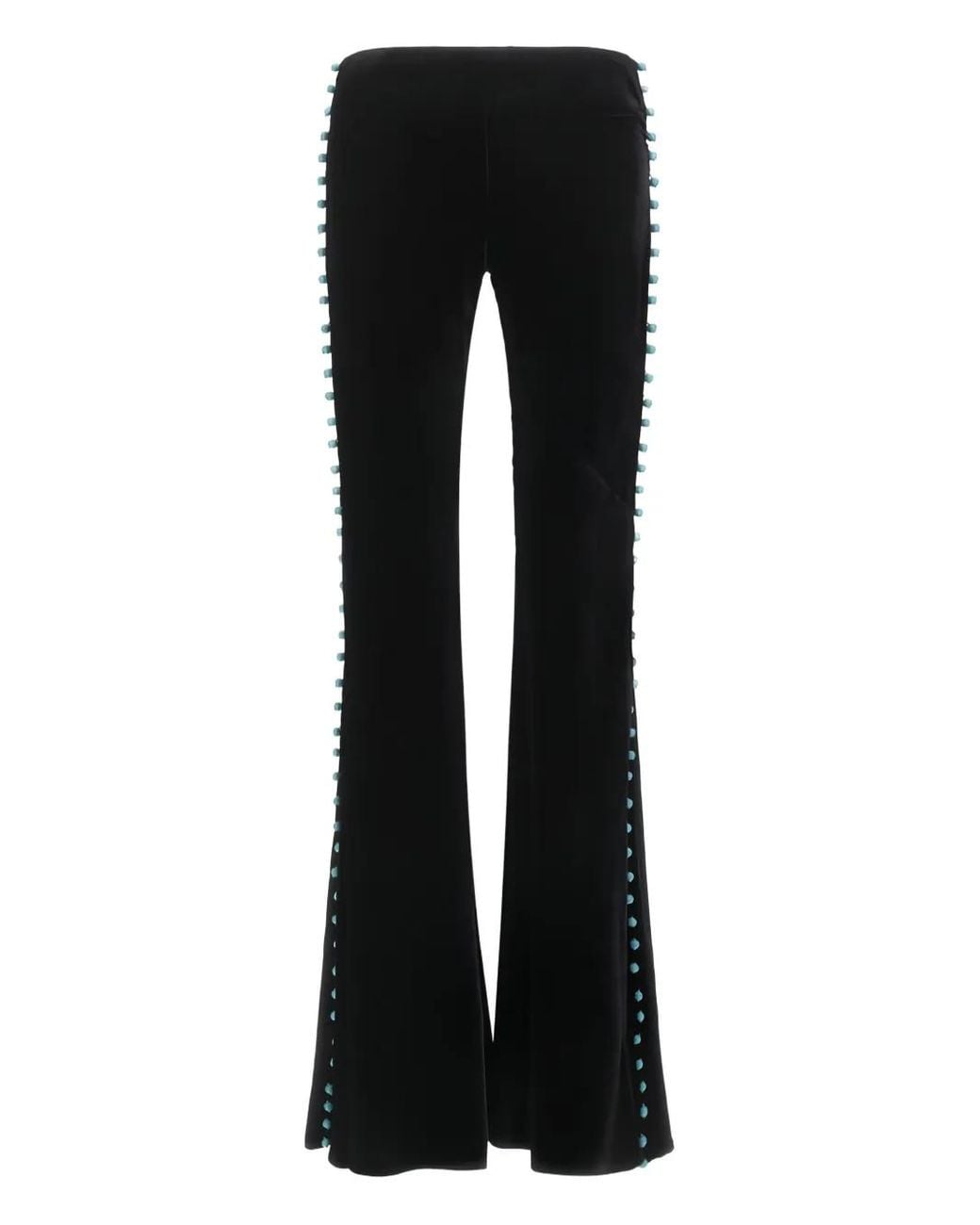 Roberto Cavalli Black Bead-Embellished Flared Trousers