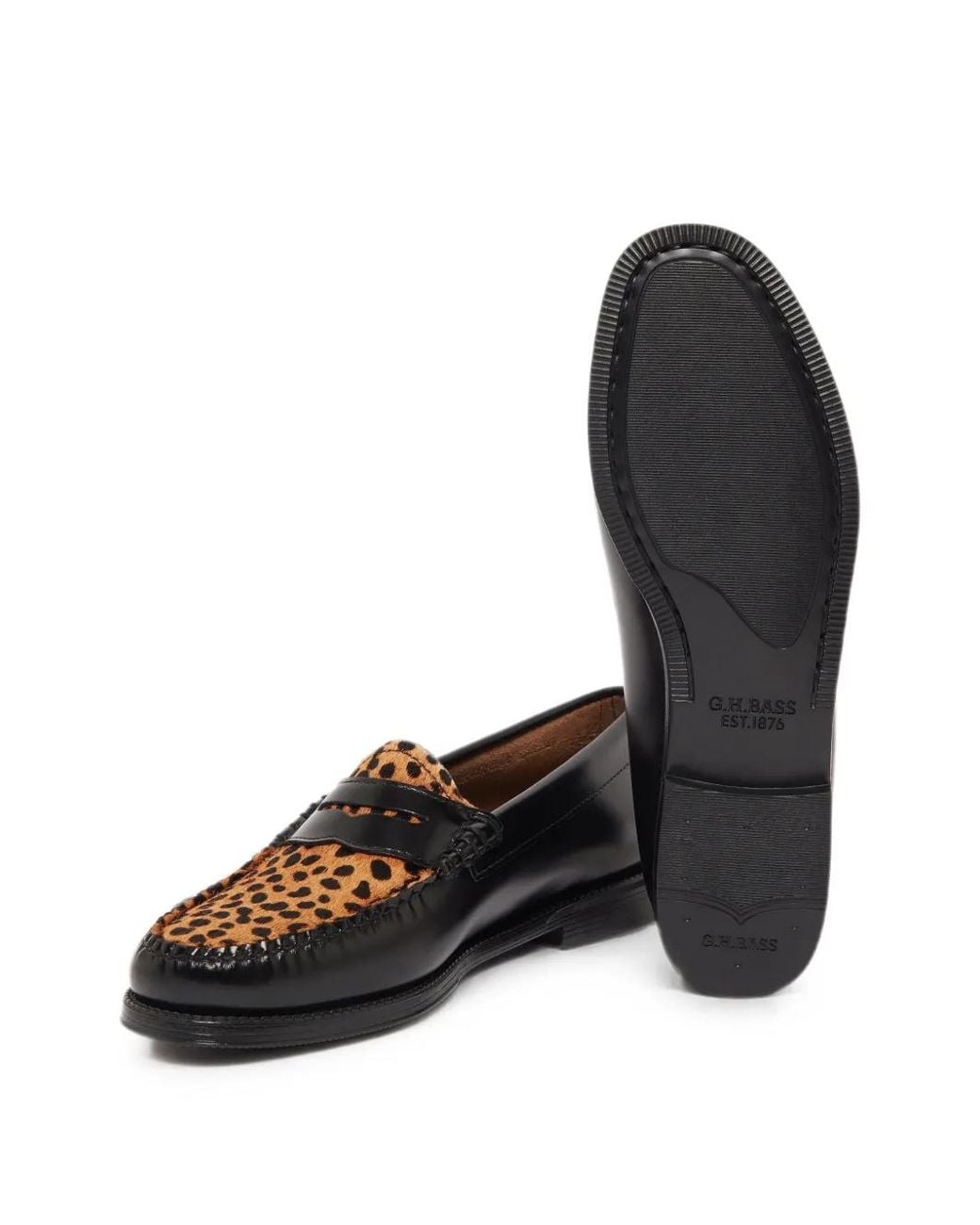 G.H.BASS White Easy Weejuns Leopard-Print Loafers