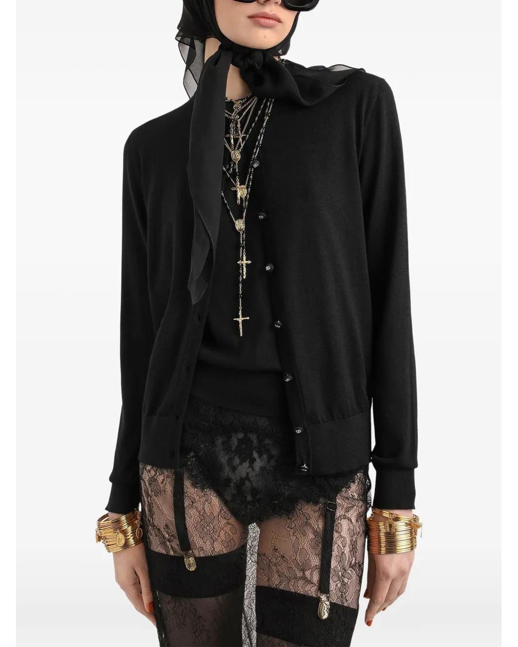Dolce & Gabbana Black Cashmere Cardigan