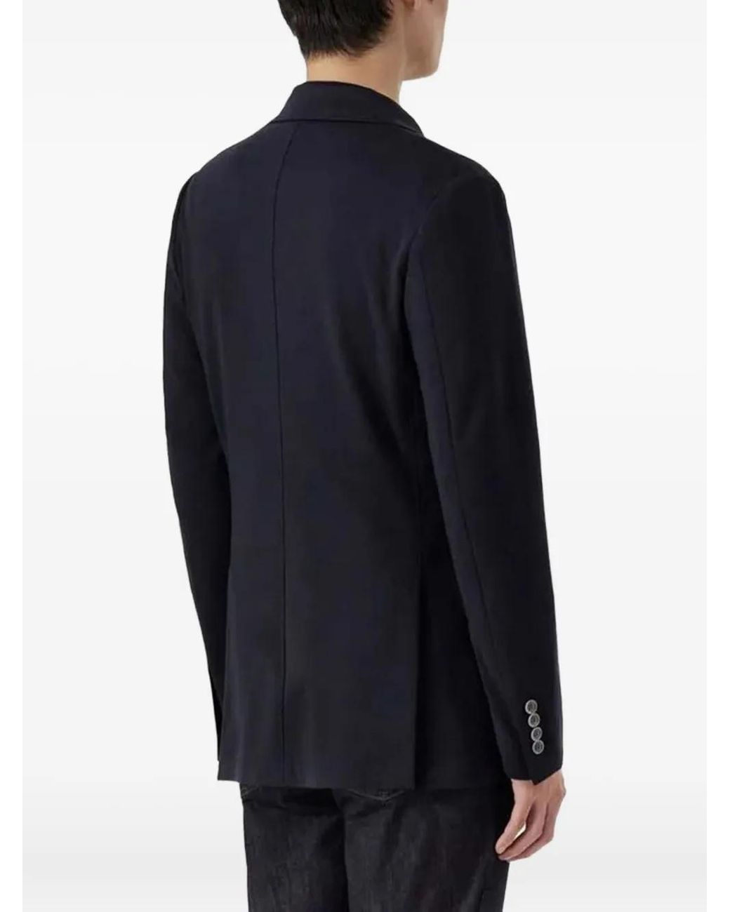 Canali Blue Notched-Lapels Blazer for men