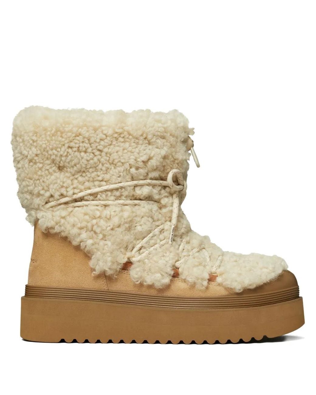 Tory Burch Natural Mellow Shearling Boots
