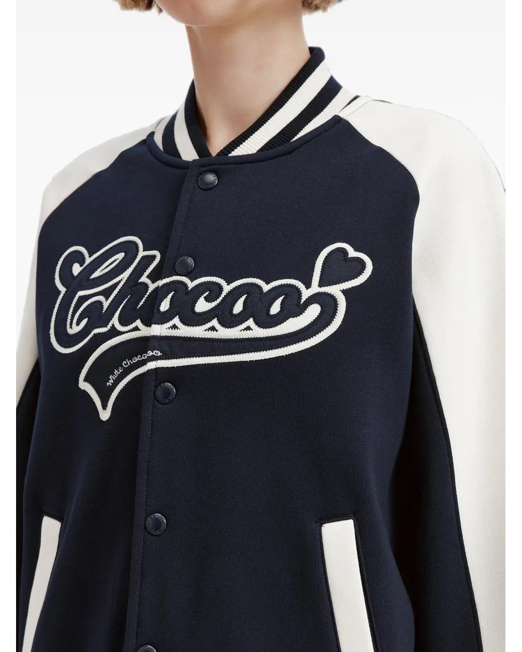 Chocoolate Blue Logo-Embroidered Colour-Block Sweatshirt