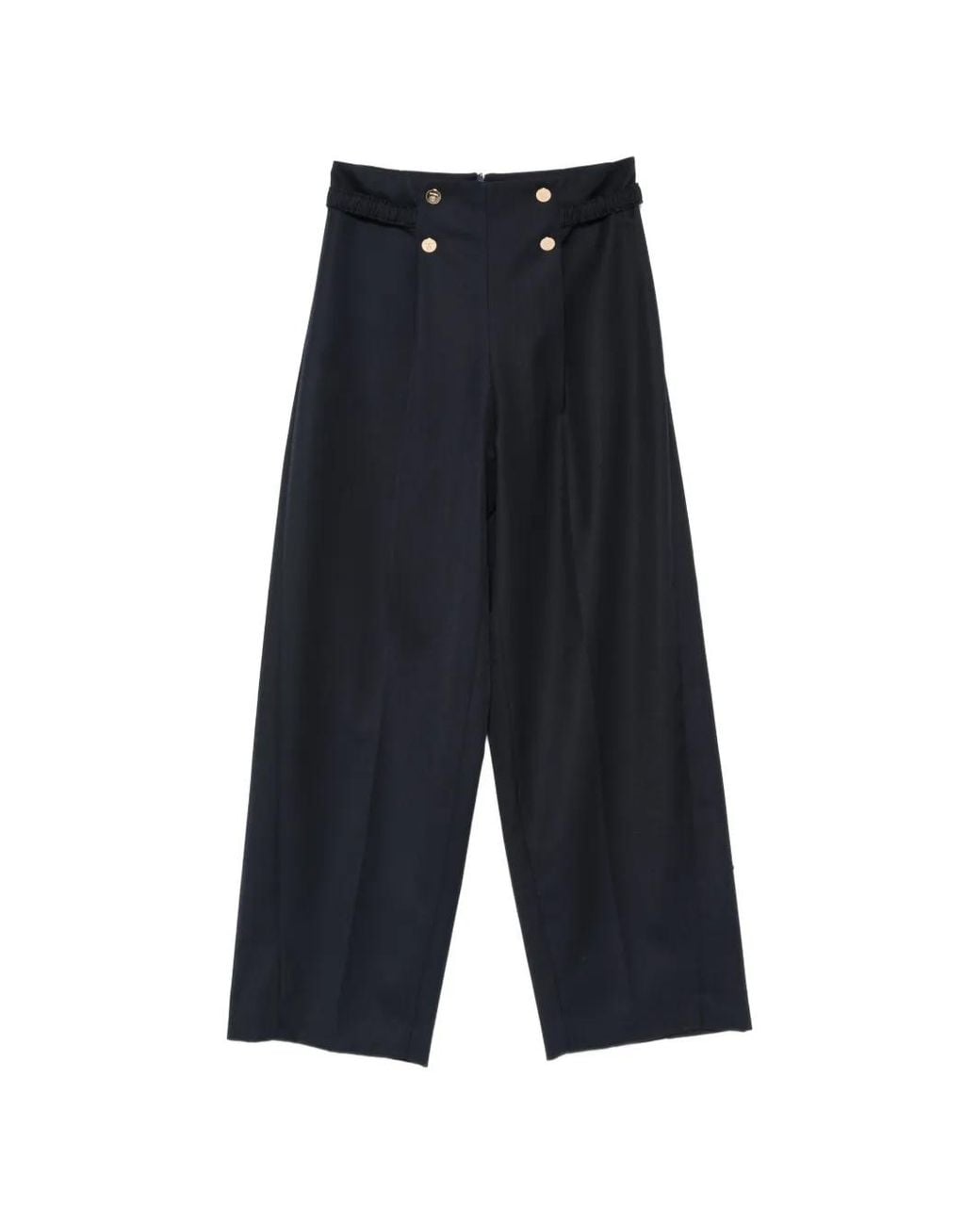 Sandro Blue Pantalon Ample À Boutonnière