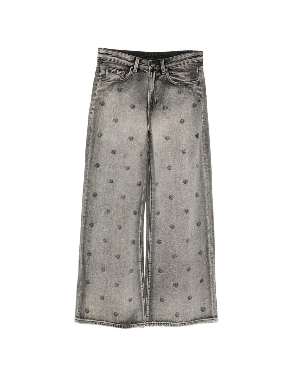 JNBY Gray Polka-Dot Wide-Leg Jeans