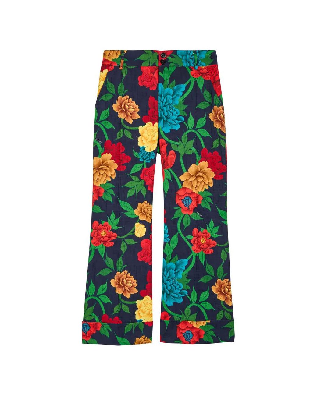 LaDoubleJ White Hendrix Floral Trousers