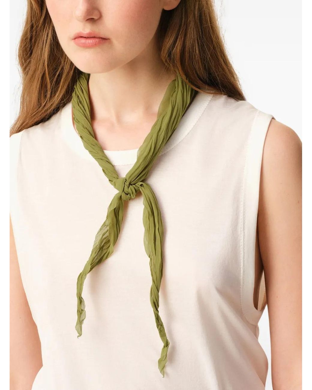 AMI Metallic Crumpled Gavroche Scarf