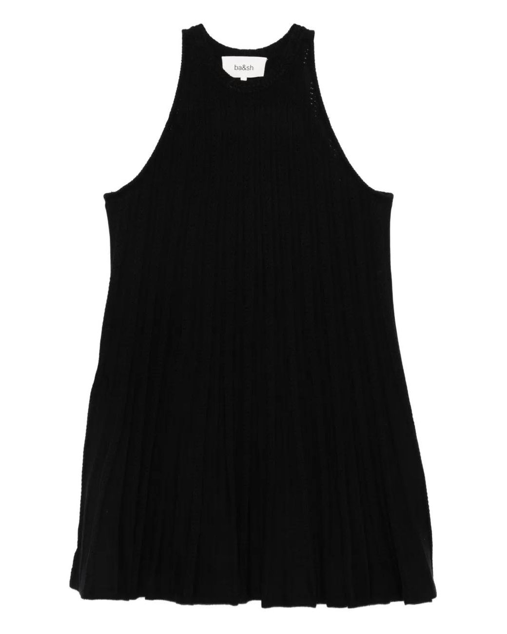 Ba&sh Black Sinn Ribbed Mini Dress