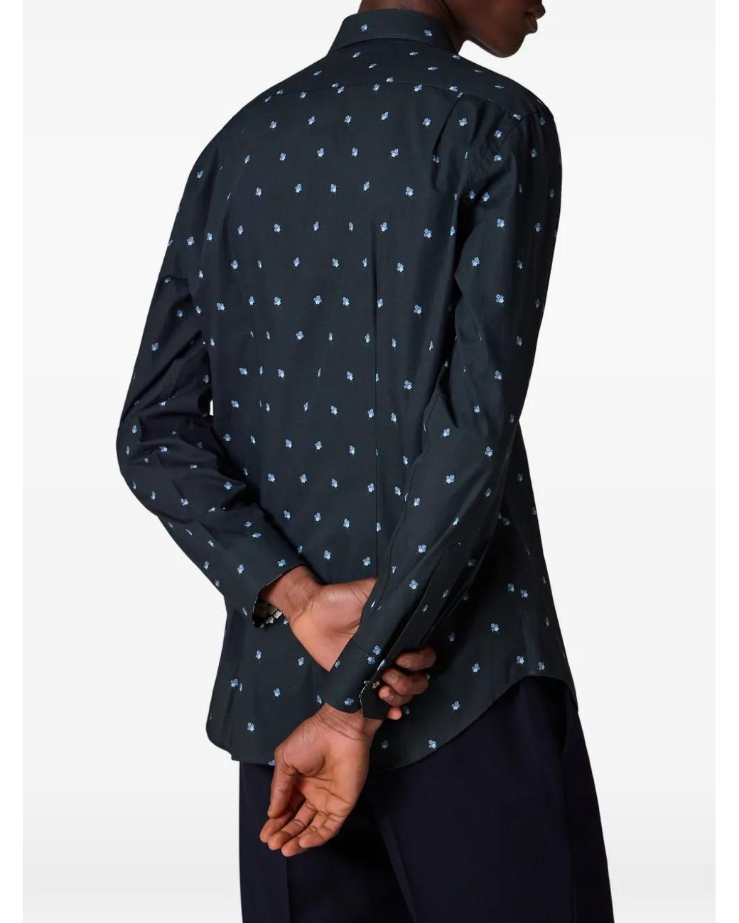 Paul Smith Blue Tailored-Fit 'Ditsy Flower' Cotton Shirt for men