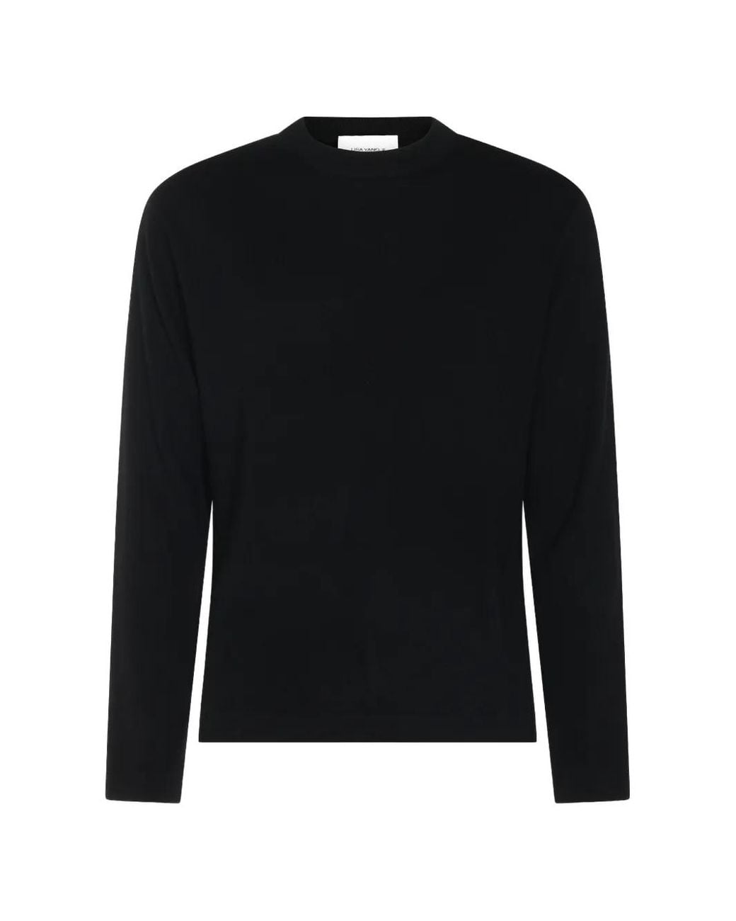 Lisa Yang Black Crew-Neck Cashmere Sweater for men