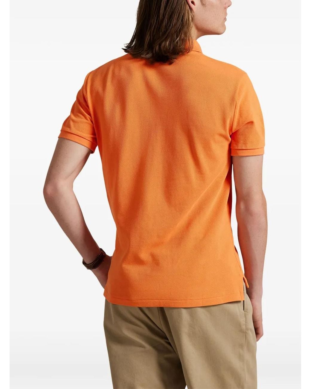 Polo Ralph Lauren Orange Logo-Embroidered Polo Shirt for men