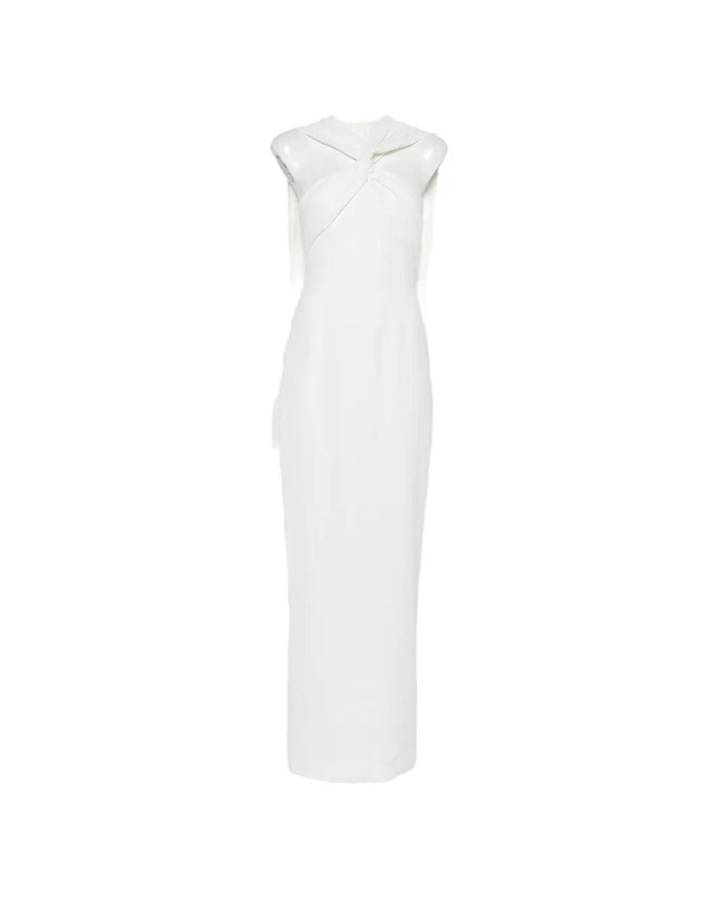 Solace London White Rona Twisted Maxi Dress