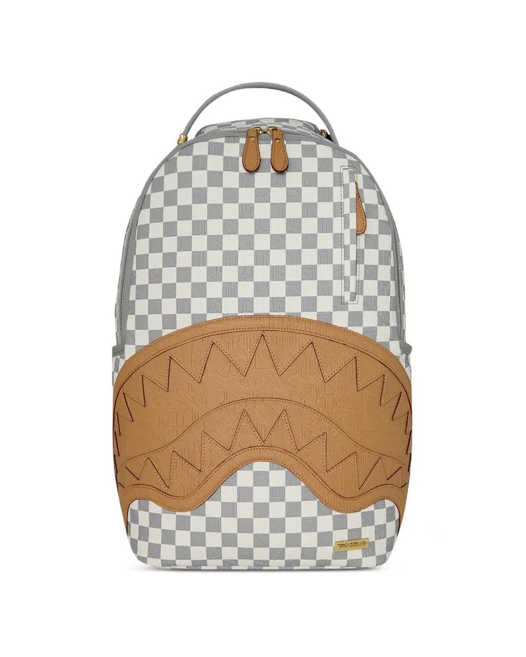 Sprayground White Sac À Dos Embossé À Carreaux for men