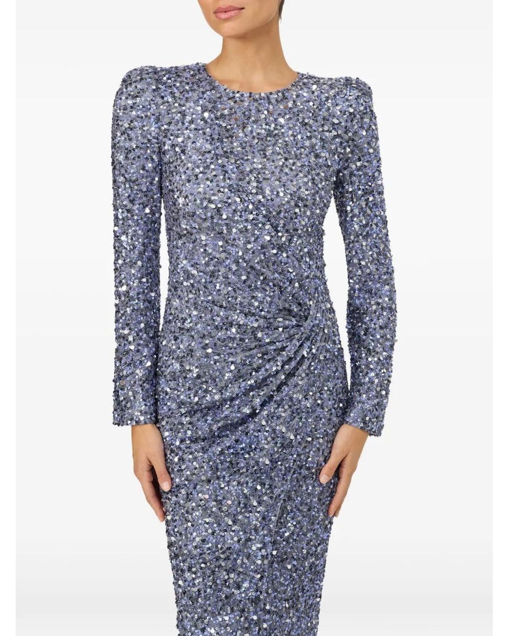 Jenny Packham Blue Robe Longue Marie À Sequins