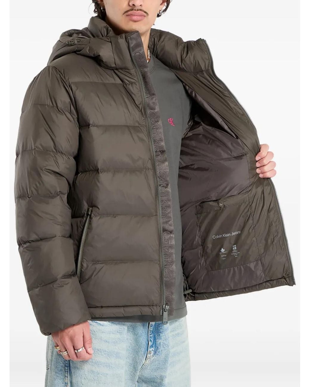 Chaqueta Con Capucha Calvin Klein de hombre de color Gray