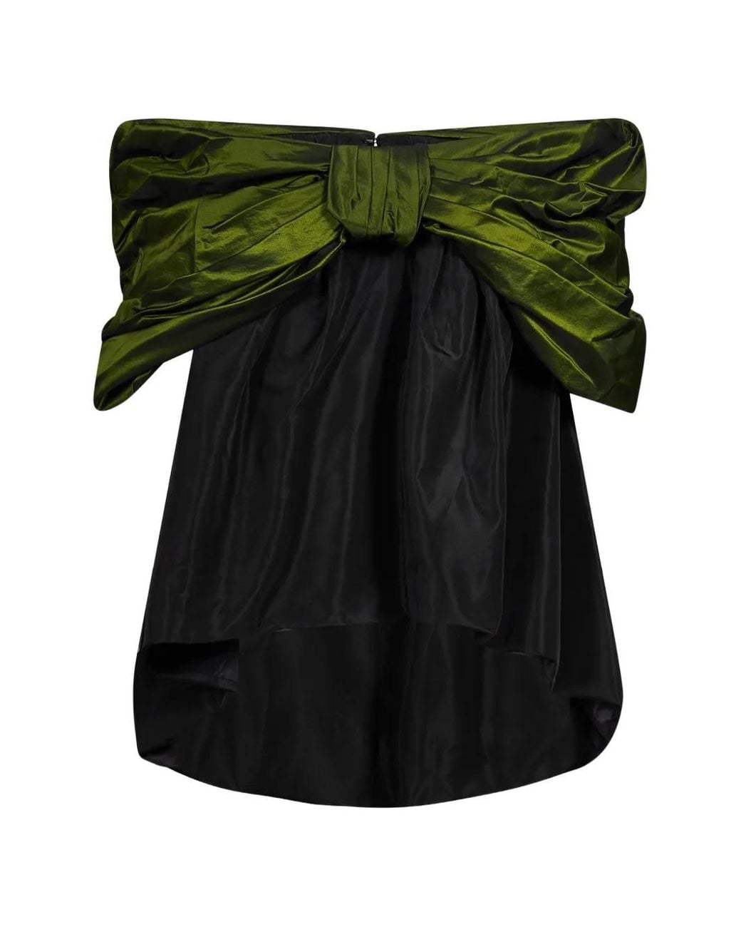Simone Rocha Green Bow-Detail Off-The-Shoulder Top