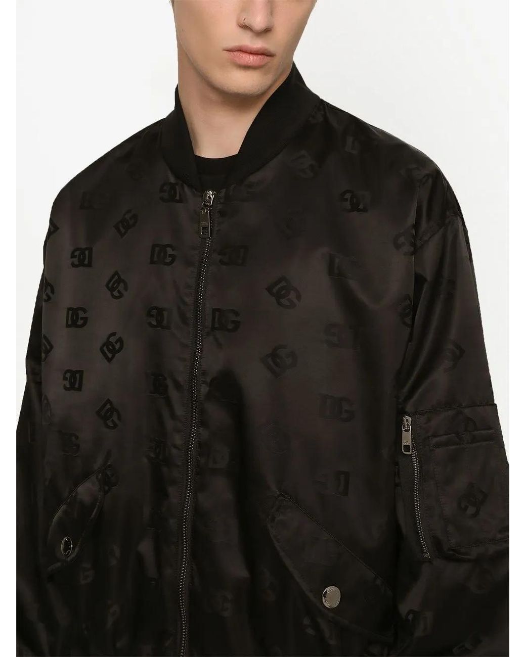 Dolce & Gabbana Black Logo-Detail Bomber Jacket for men