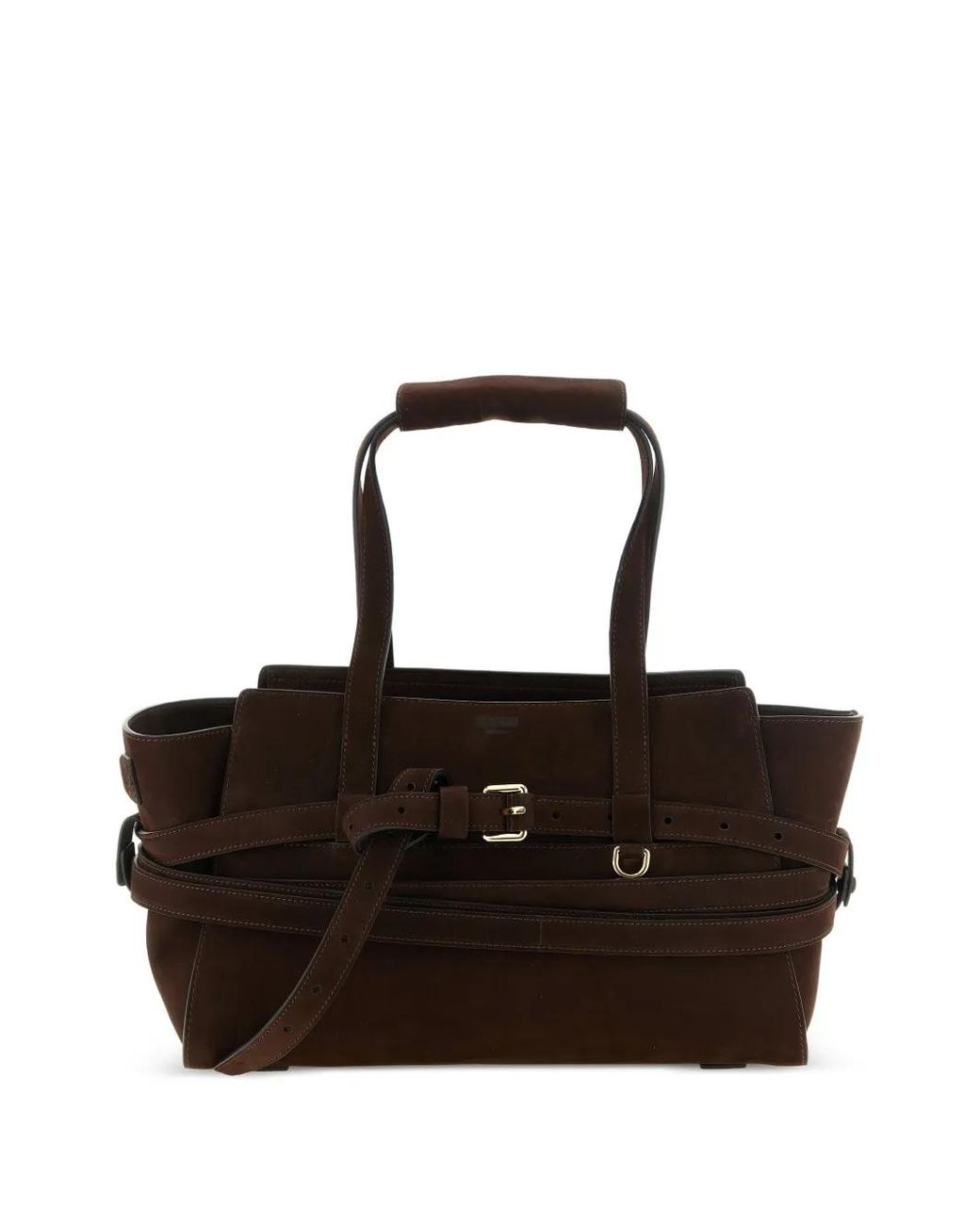 Moschino Black Tie Me Belt-Detail Tote Bag