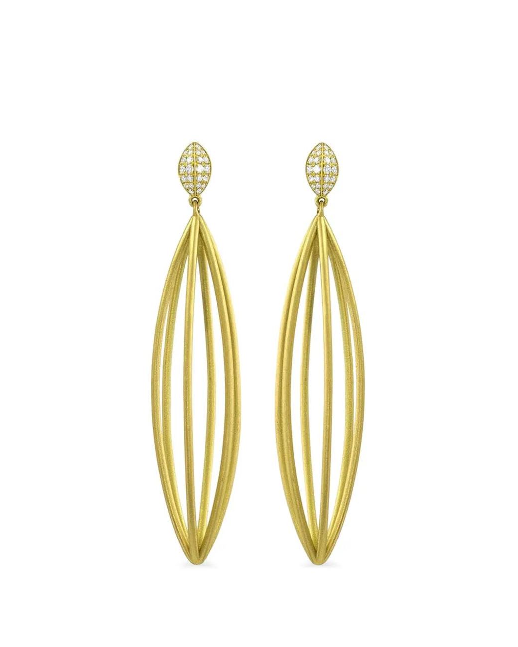 LEIGH MAXWELL Metallic Boucles D'Oreilles Ulaini Serties De Diamants