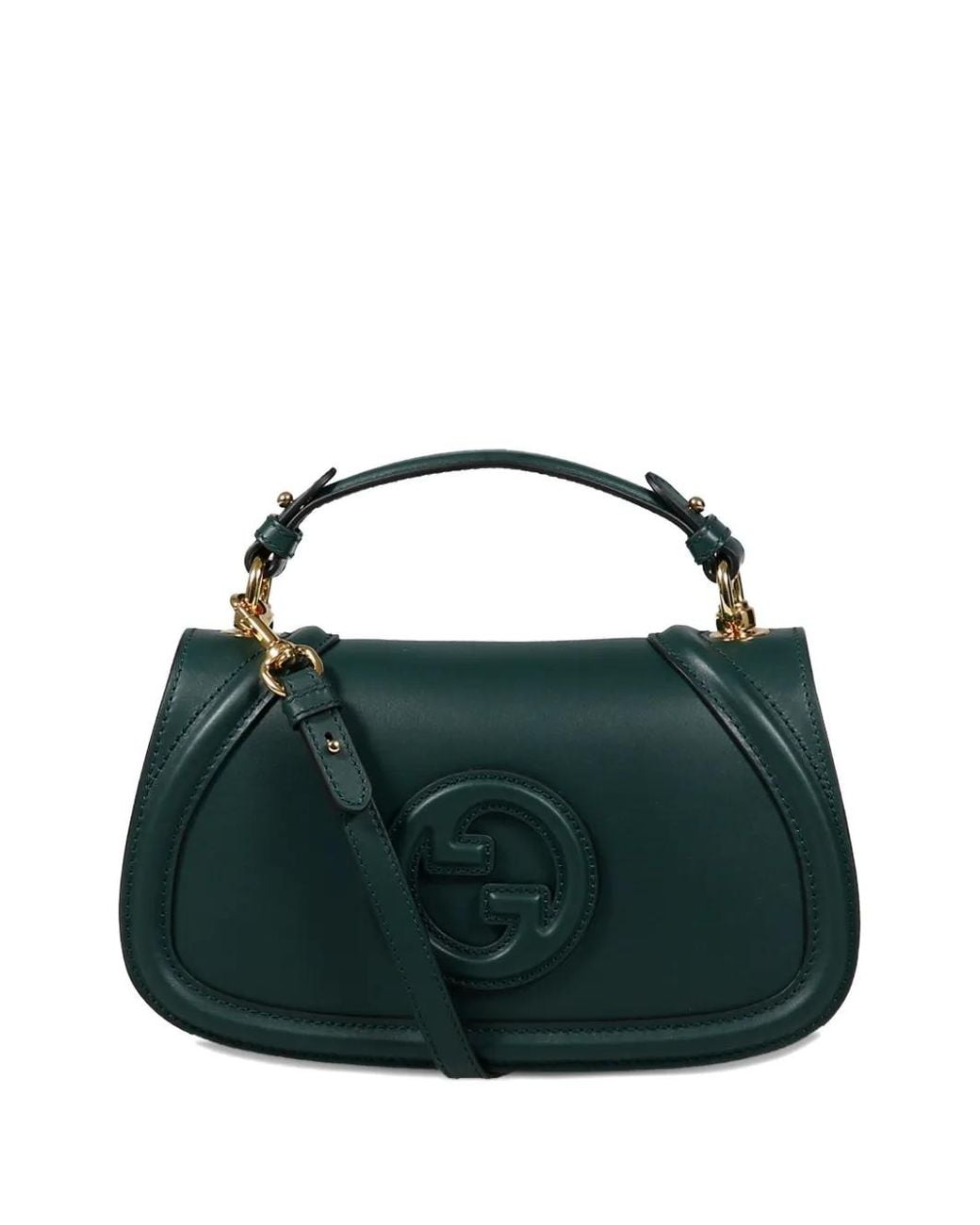 Gucci Green Medium Blondie Logo-Embossed Tote Bag
