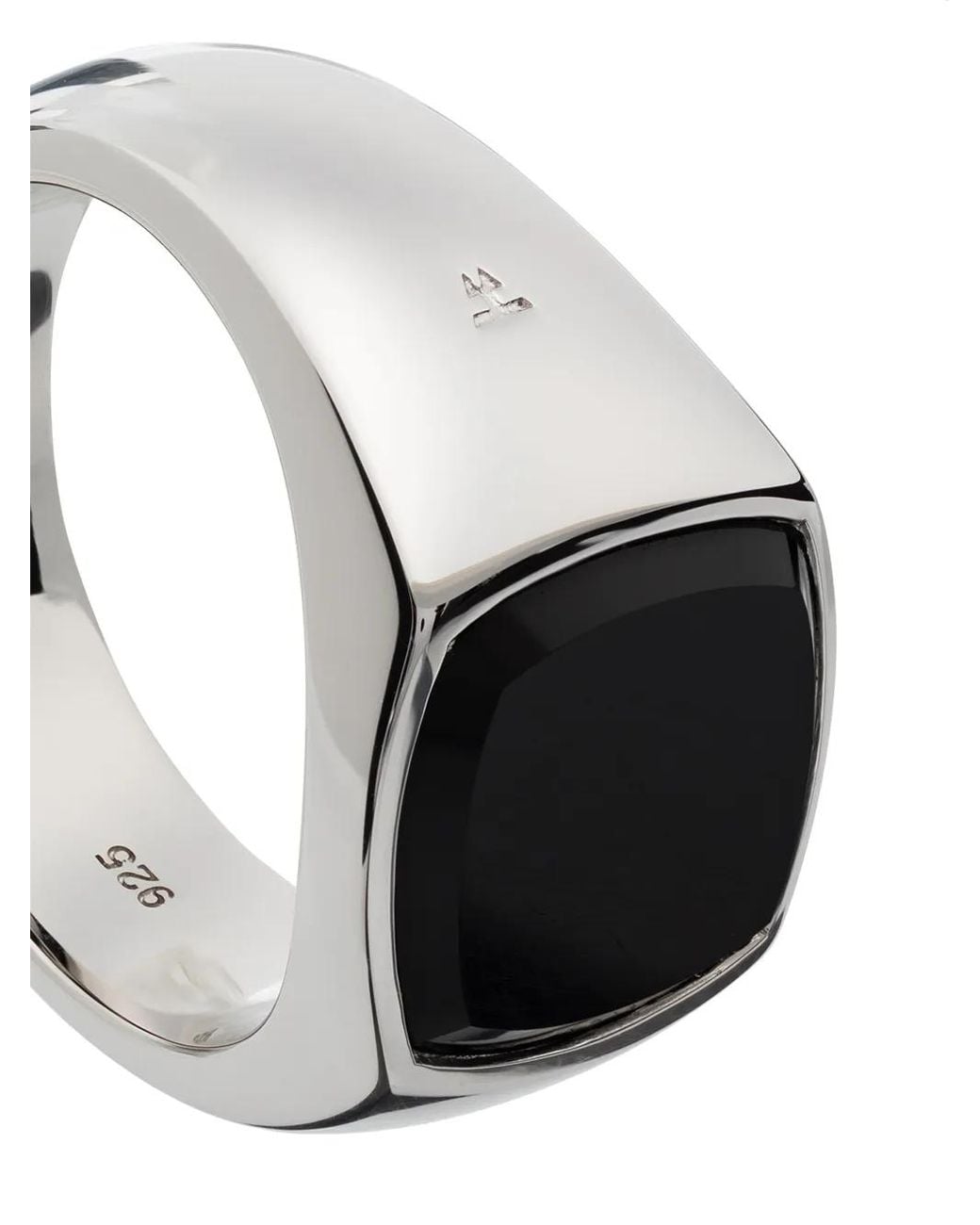 Tom Wood Metallic Onyx Square Signet Ring for men