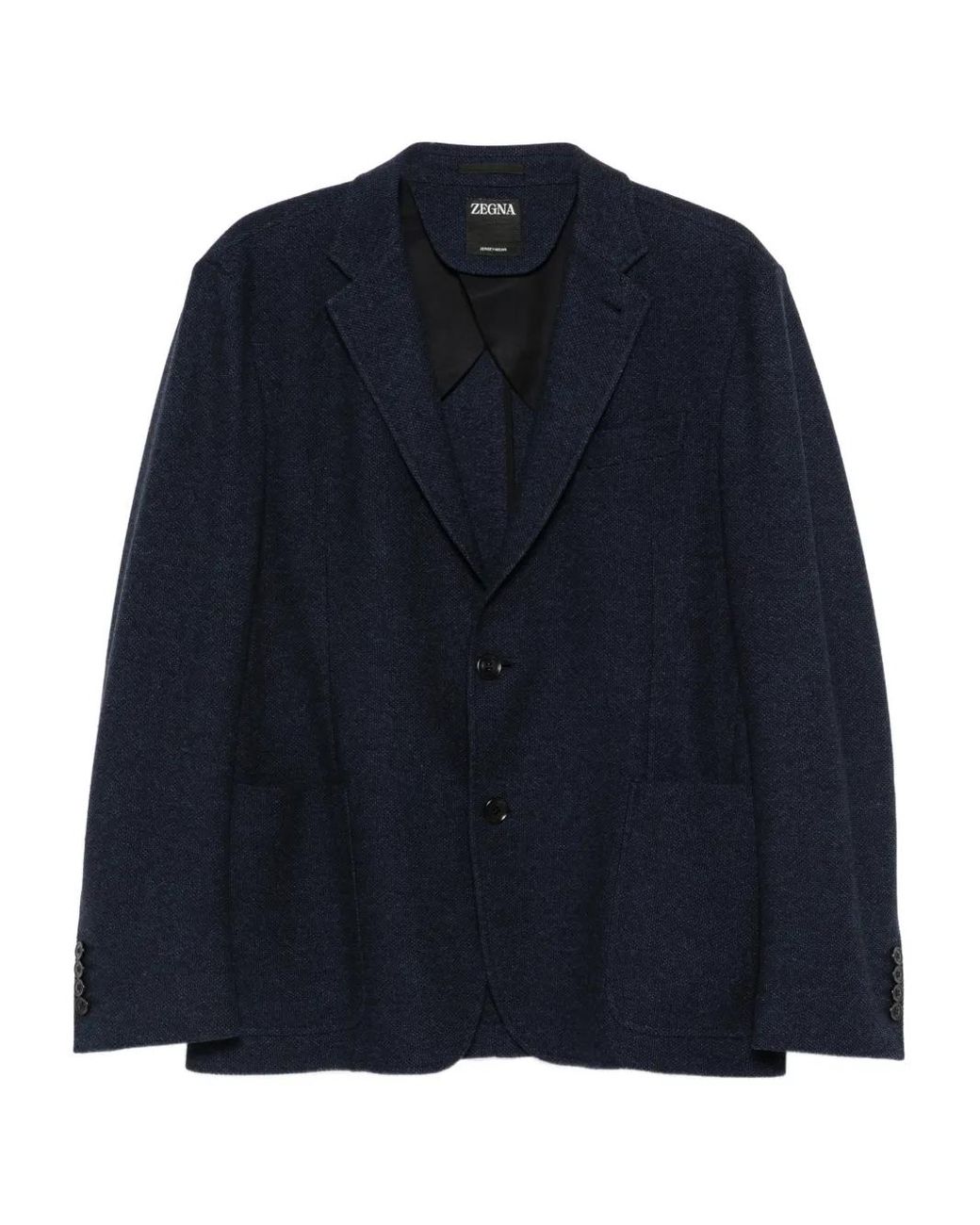 Zegna Blue Button-Fastening Blazer for men